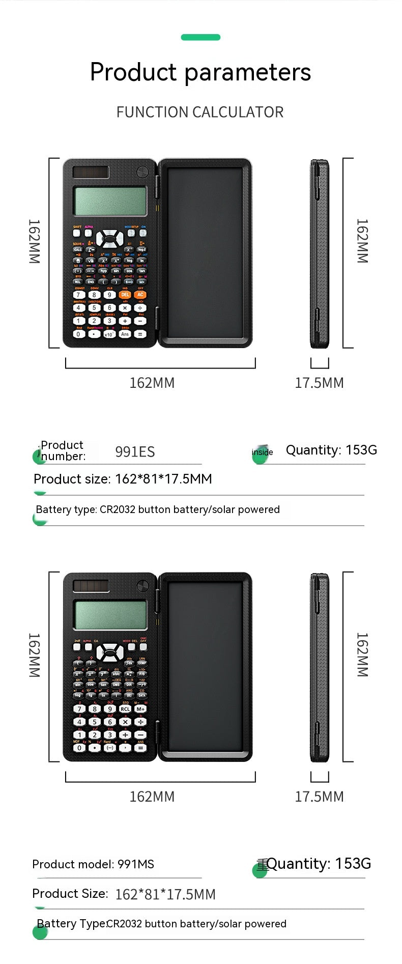 Scientific Calculator with LCD Notepad