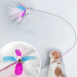 Retractable Fluffy Feather Cat Toy